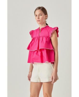 Women's SLEEVELESS TIERED TOP