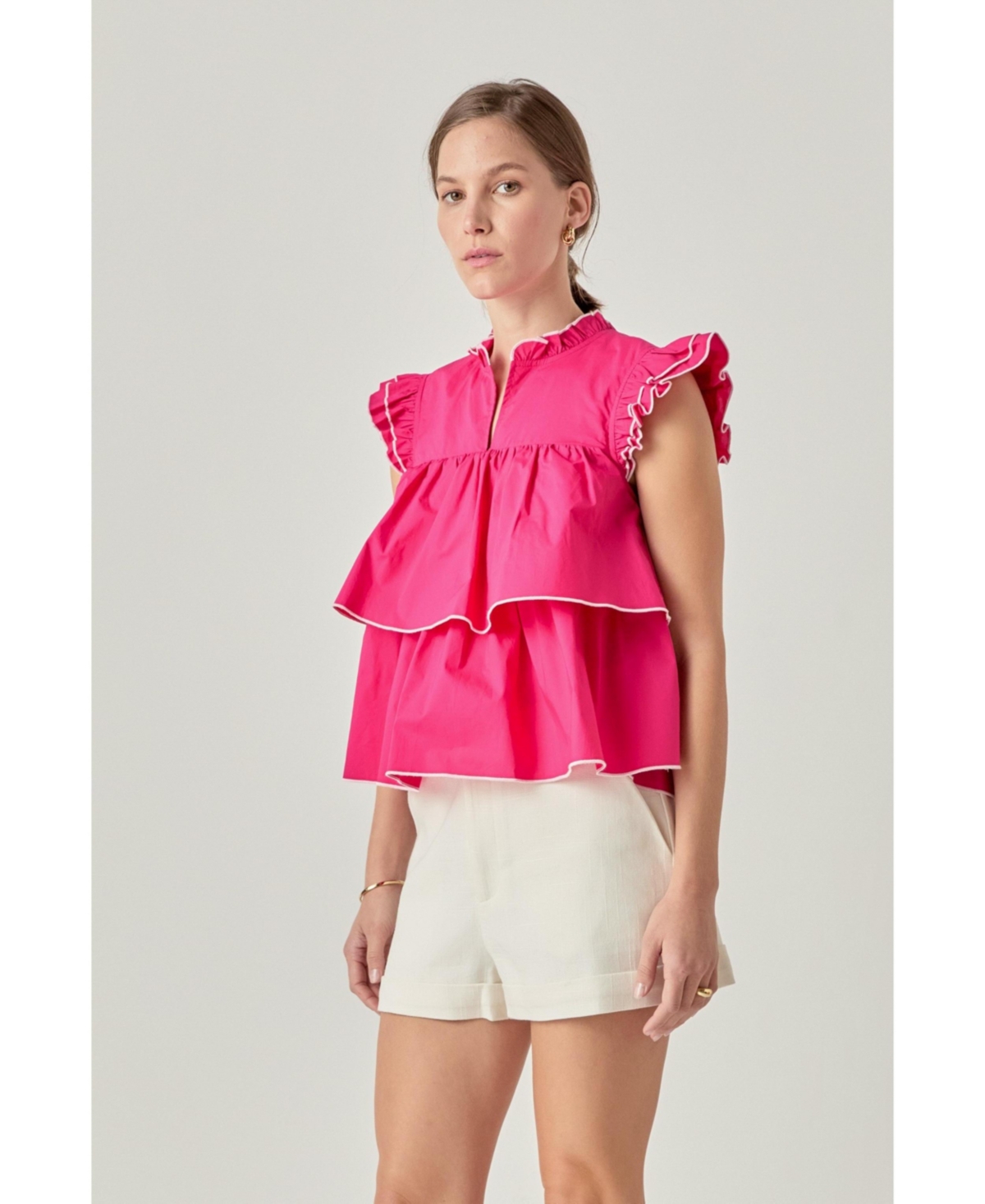 English Factory Women's Sleeveless Tiered Top