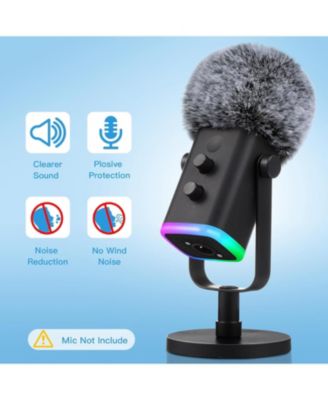 USB Microphone k66s Silver and Furry Windscreen d65k