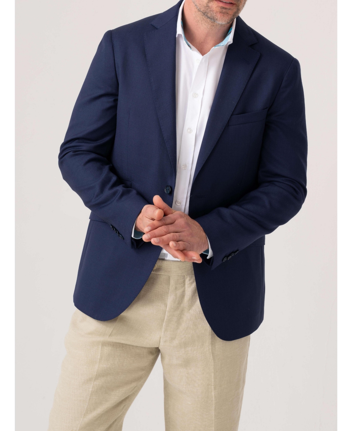 Men's Wool Long Sleeve Blazer - Navy