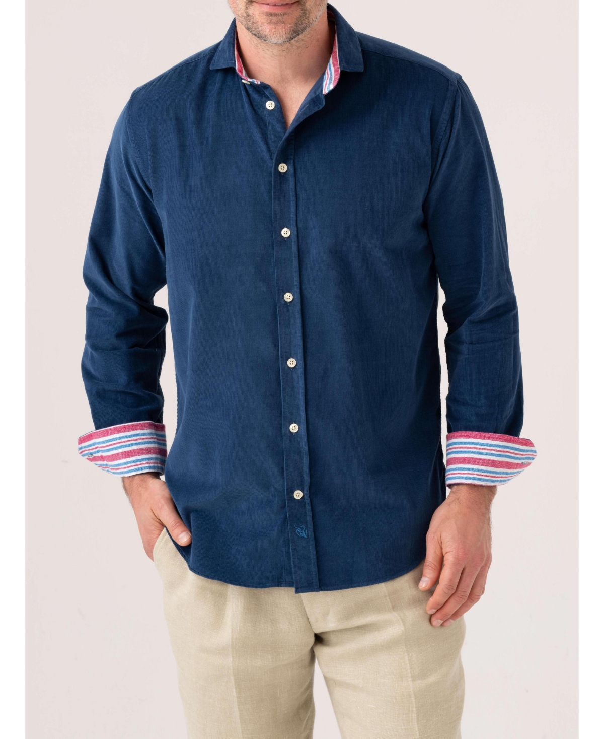 Men's Long Sleeve Corduroy Shirt - Pine green