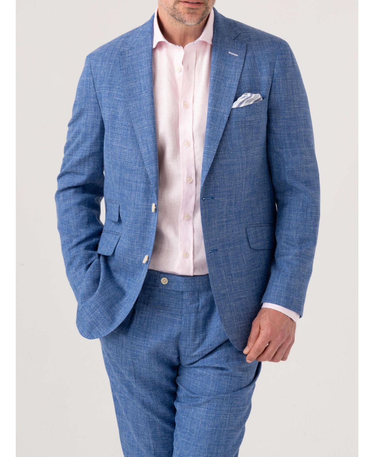 Мужской блейзер из смеси льна,шерсти и шелка, сшитый на заказ