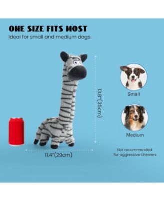 Twistable Zebra Stuffedless Dog Toy, Plush Dog Chew Toy for Small Medium Breed, Crinkle Animal Dog Toy to Keep Them Busy