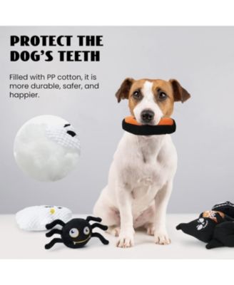 6 PCS Halloween Dog Squeaky Toys for Aggressive chewers, Christmas gift,Stuffing Body Dog Toy Set for Small to Large Dogs