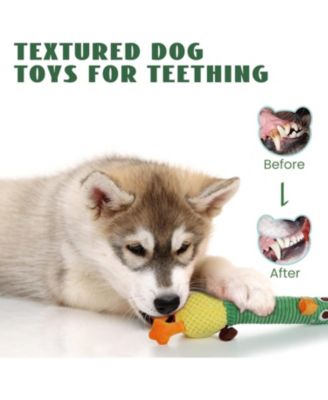 2-in-1 Squeaky Duck Dog Toy,Christmas gift,Cute Stuffed Dog Toys with Large Durable Rubber Squeaky Core for Aggressive Chewers
