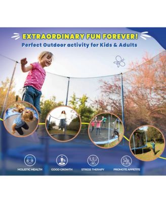 14 FT Round Trampoline Set with Safety Enclosure System - Backyard Trampoline - Outdoor Trampoline for Kids - Adults