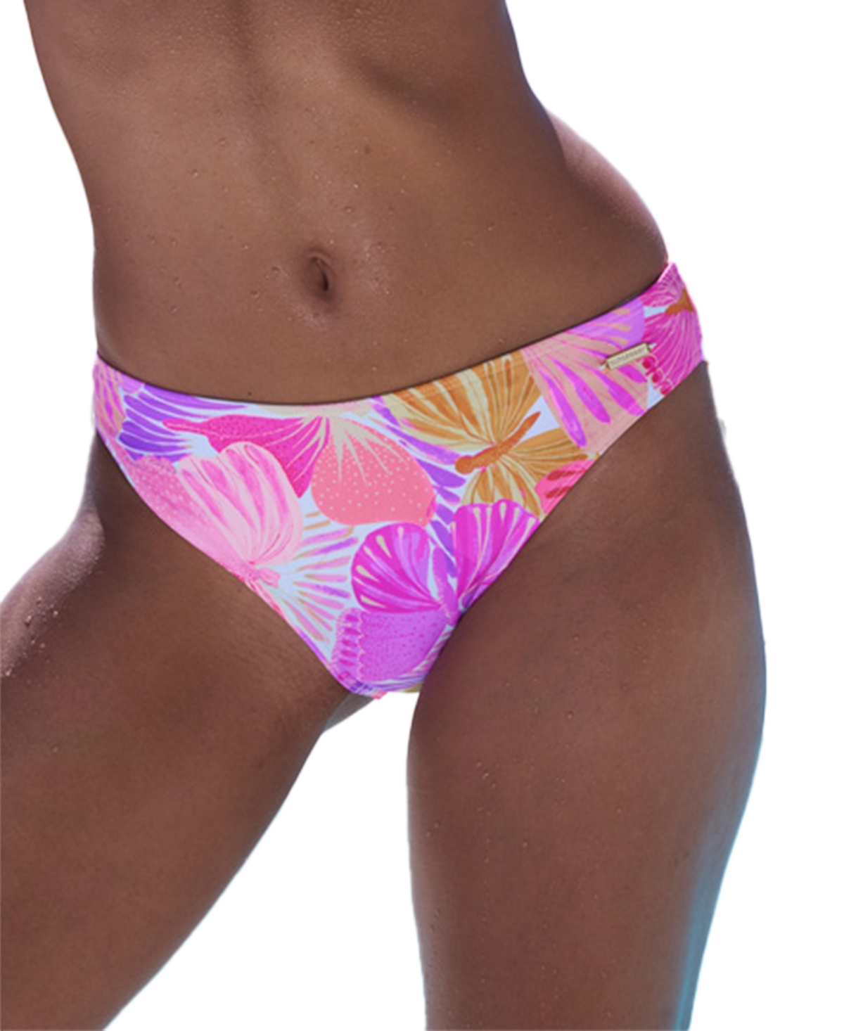 Women's Butterfly Print Classic Bikini Swimsuit Bottom - Purple multi