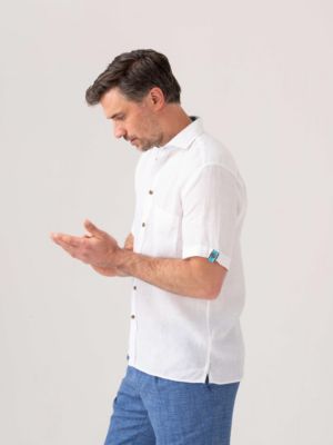 Men's Regular Fit Short Sleeve Linen Shirt