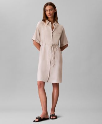 Calvin Klein - Women's Tie-Waist Shirtdress