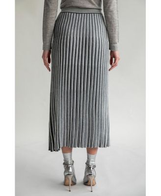 Women's Adeline Stripe Pleated Knit A Line Skirt