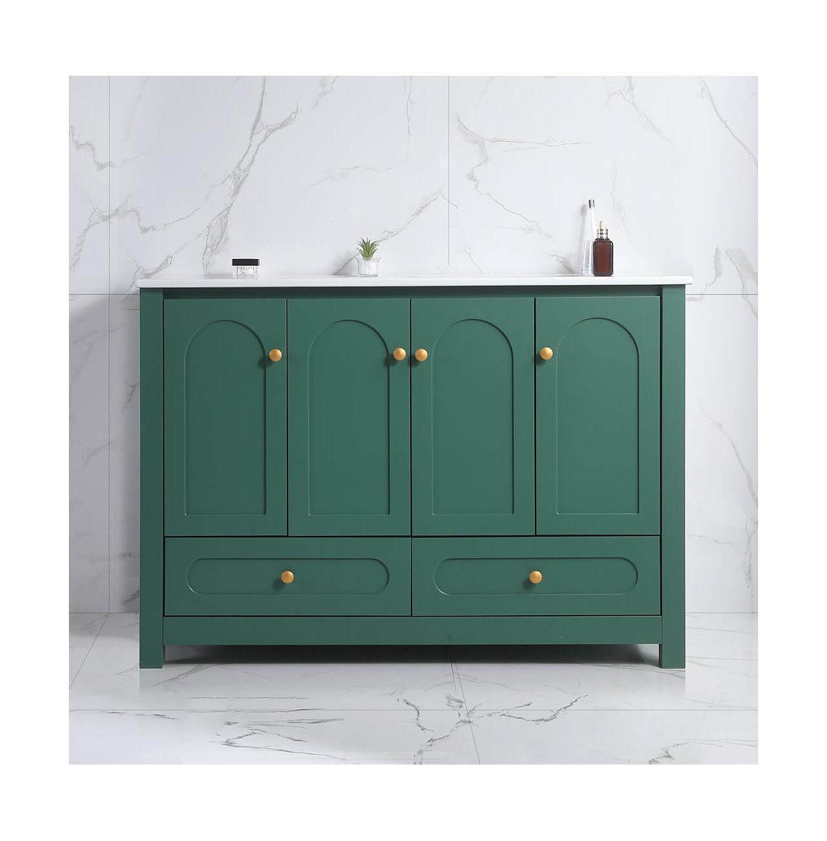 Casainc 48" Vanity Set With Ceramic Sink, 4 Soft-Close Doors & 2 Drawers, Spacious Bath Storage