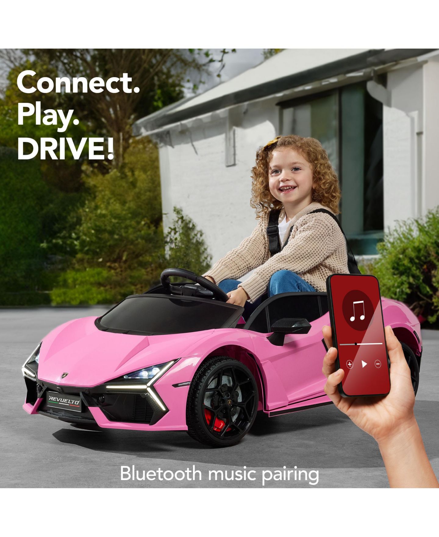 Детская игрушка Best Choice Products Kids 12V Ride-On Car Officially Licensed Lamborghini Revuelto w/ Remote, LED Lights, цвет: Розовый — фото 8