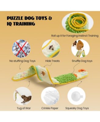 No Stuffing EEL Crinkle Dog Squeaky Toys - Durable Dog Toys, Small Puppy Toys | Tough Dog Toys for Small Medium Large Dogs Yellow）