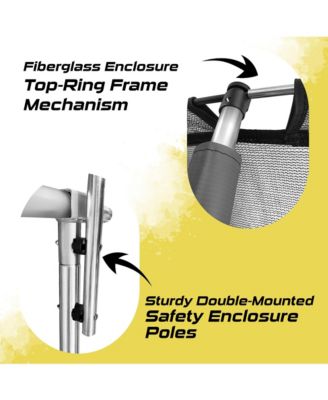 Pumpkin-Shaped Outdoor Trampoline Set with Premium Top-Ring Frame Safety Enclosure, 15 FT - Charcoal