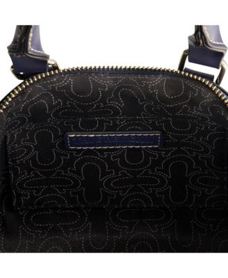 Frayed Denim Horseshoe Satchel