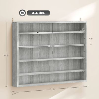 5-Tier Display Cabinet Glass Cabinet with 4 Adjustable Shelves,