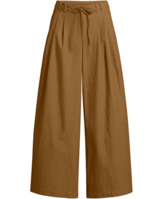 Petite Poplin Mid Rise Pleated Slouchy Pants