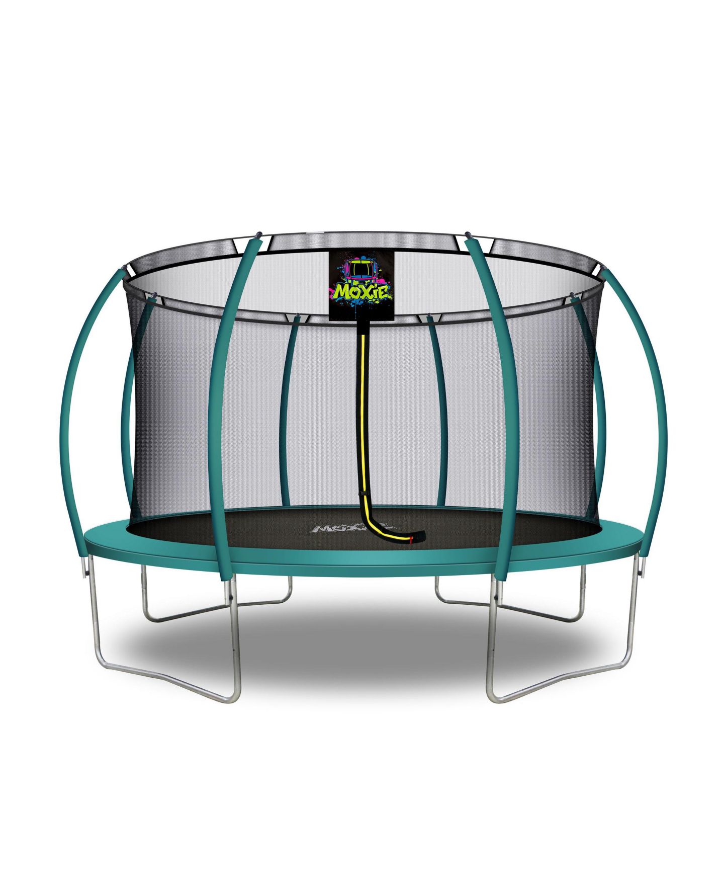Детская игрушка PlexaLife Pumpkin-Shaped 14 Ft Trampoline with Safety Enclosure, Ages 14+, цвет: Тёмный зелёный — фото 1