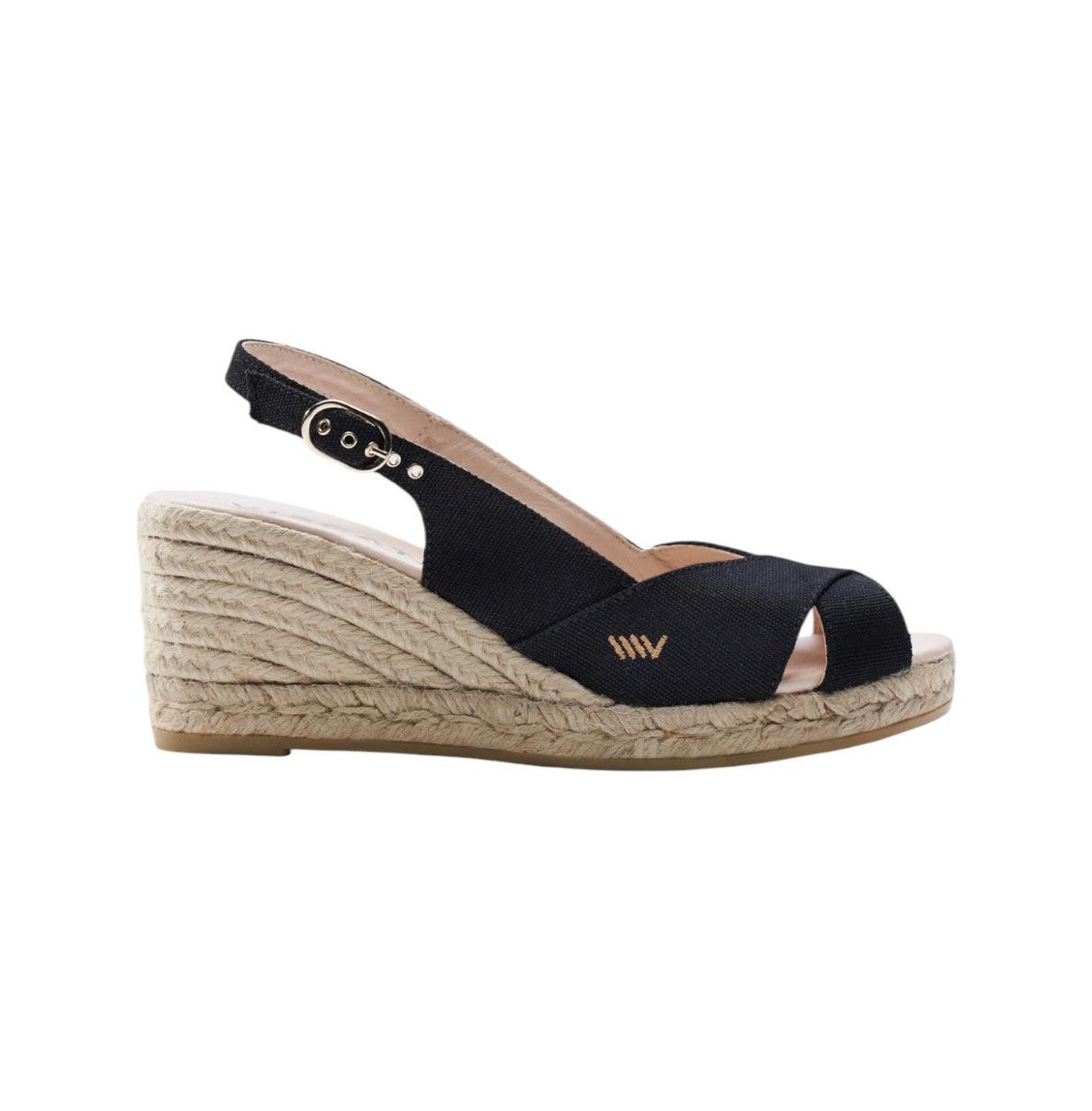 Llansa Canvas Espadrille Sandal Wedges - Blue