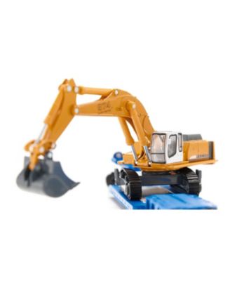 1/87 Liebherr 974 Excavator with MAN Truck & Lowboy Trailer by SIKU