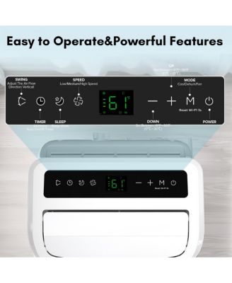  8,000 BTU Portable AC with Fan, Dehumidifier, App & Remote Control, 24H Timer, LED Display – Easy Room Cooling & Humidity Control