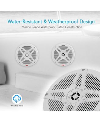 Ceiling Wall Mount Enclosed Speaker, 400W Stereo 6.5" Full Range, Deep Bass, Flush Mount, 50Hz-20kHz, White - PDIW87