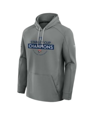 Fanatics - Men's Gray Florida Panthers 2025 Stanley Cup Champions Authentic Pro Rink Pullover Hoodie