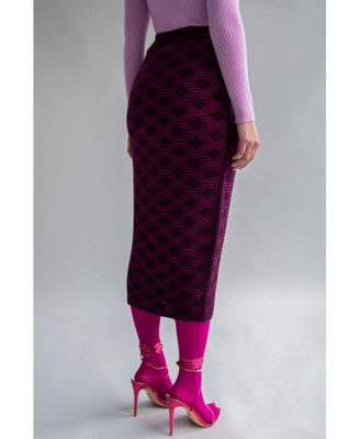 Women's Geometric Jacquard Knit Pencil skirt