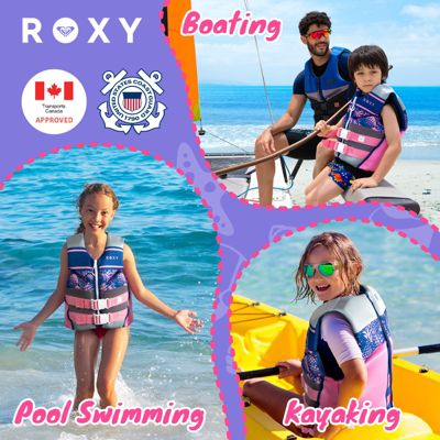 Youth Life Vest, USCG Approved Evoprene Daily CGA Life Jacket, for Girls 55-88 lbs