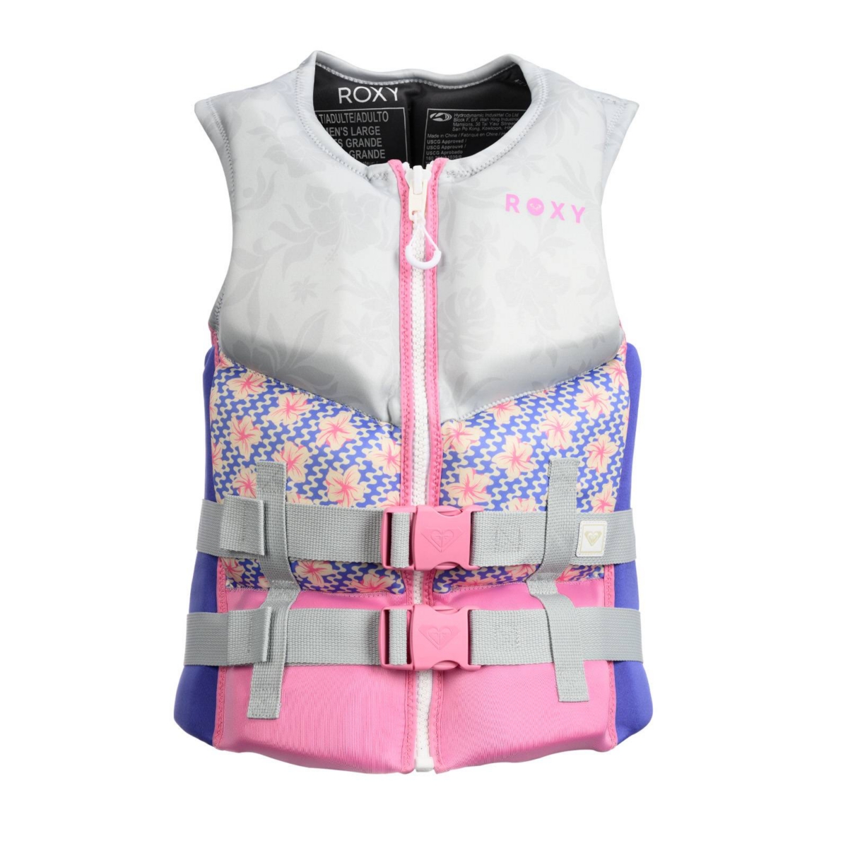 Women's Life Vest, Uscg Approved Life Jacket, Evoprene Pfd for water sports - Pink/purple