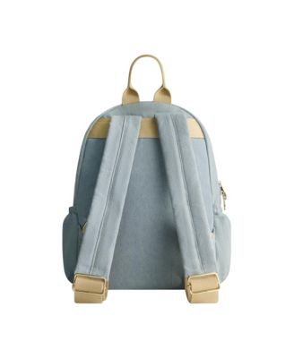Zip Pocket Denim Horseshoe Backpack