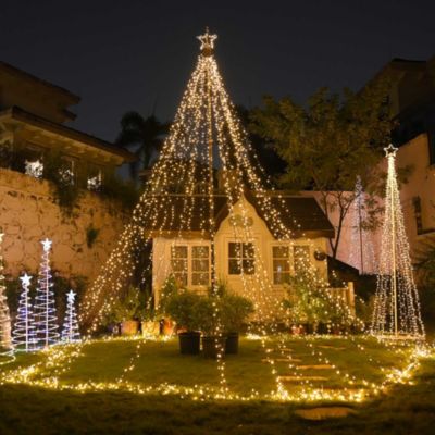 Vast-Starry 20Ft Flagpole LED Christmas Tree Kit Large 4840 LED for Outdoor Christmas Decorations Yard