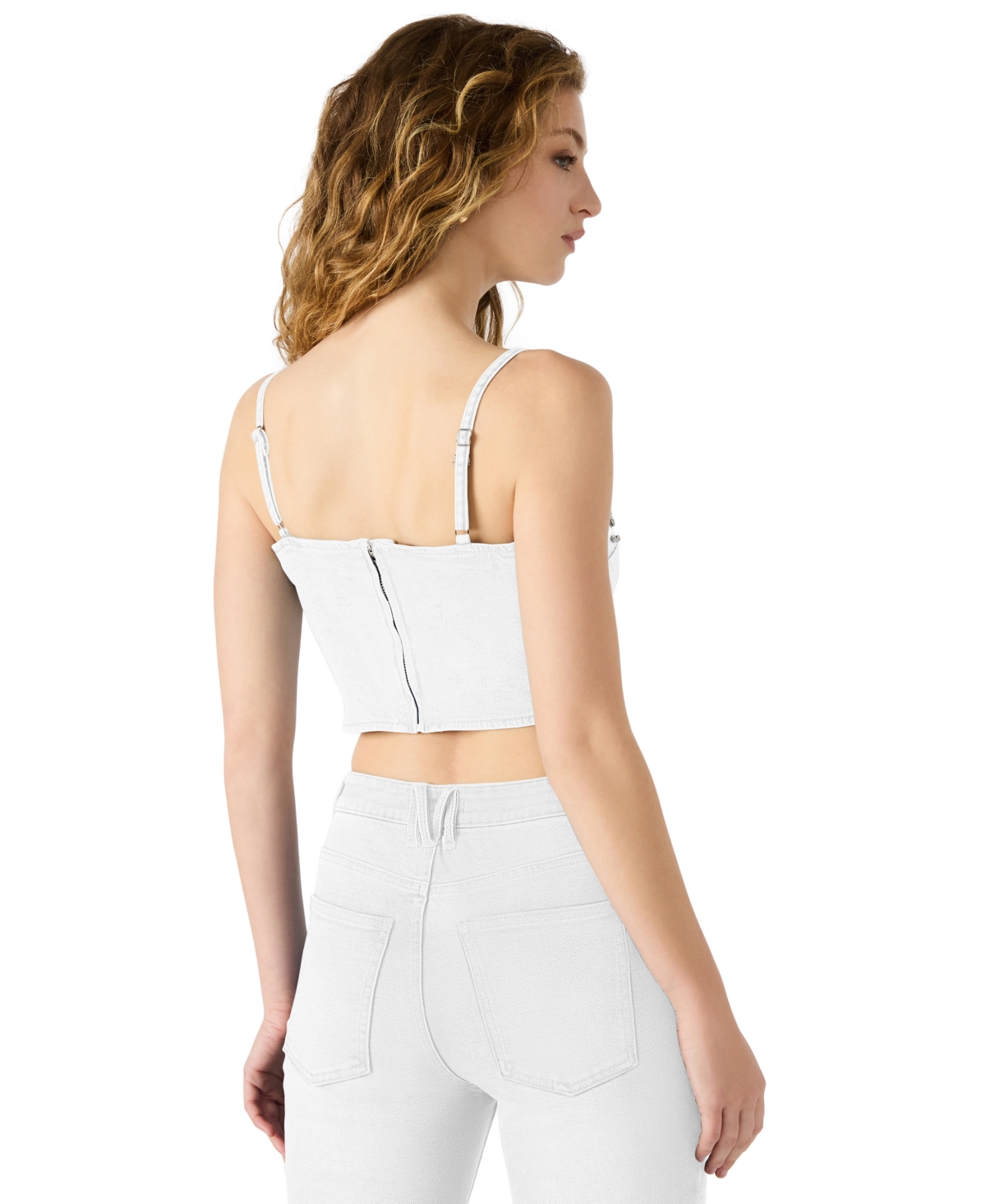 Steve Madden Women's Eras Embellished Cotton Denim Crop Top