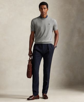 Men's Cotton Crewneck Short-Sleeve Sweater