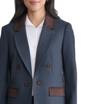 Women's Faux-Double-Breast Two-Tone Blazer
