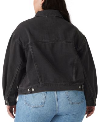 Plus Size '90s Cotton Denim Trucker Jacket
