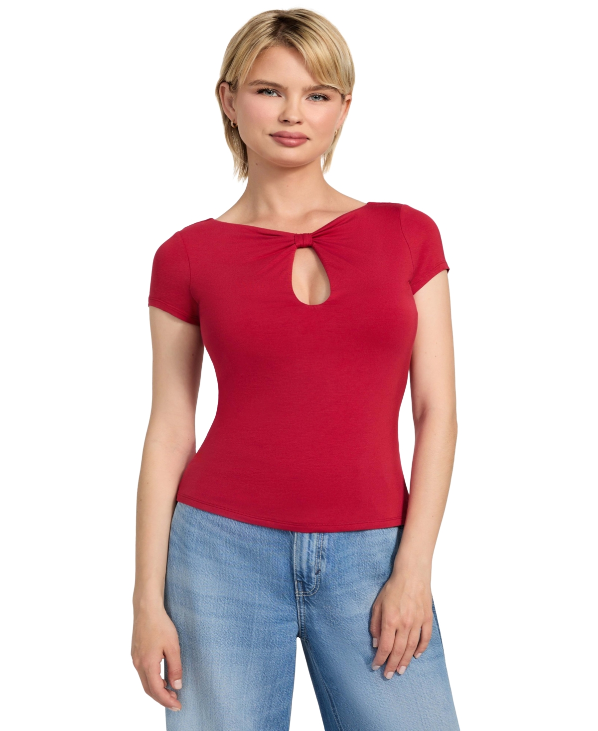 Women's Joey Cutout Cap-Sleeve Top - Siren Red