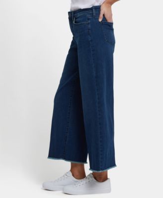 Women's Teresa Wide Leg Ankle Jeans Fray Hems