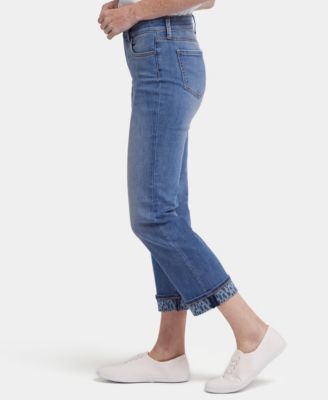 Women's Marilyn Straight Ankle Jeans with Printed Cuffs