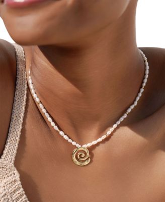 Aura Swirl Mother of Pearl Choker Necklace