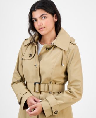 Women's Hooded Belted Maxi Trench Coat