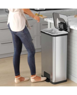 18 Gallon / 68 Liter AirStep Stainless Steel Kitchen Trash Can with Odor Filter