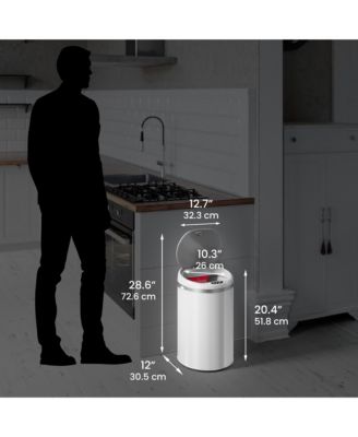 8 Gallon / 30 Liter Stainless Steel Sensor Kitchen Trash Can with Odor Filter