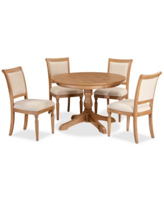 Willowmere 5-Pc. Dining Set (Round Table & 4 Upholstered Chairs) Created for Macy's.