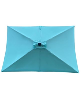 10 x 6.5t Rectangular Patio Solar LED Lighted Outdoor Umbrellas with Crank and Push Button Tilt