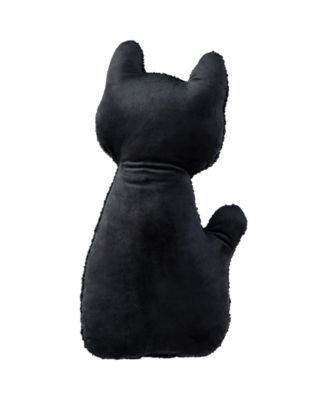 Halloween Hooked Skeleton Cat Shaped Decorative Pillow, 9" x 4"