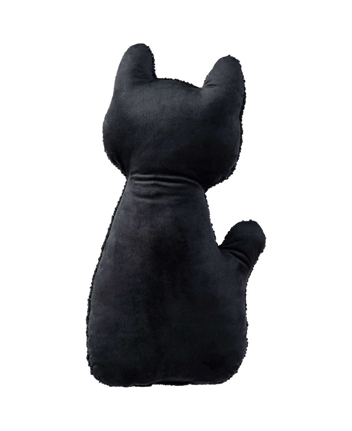 Glitzhome Halloween Hooked Skeleton Cat Shaped Decorative Pillow, 9" x 4"