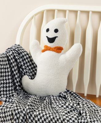 Halloween Hooked Ghost Shaped Decorative Pillow, 12" x 4"