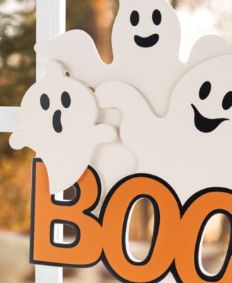 14" Halloween Wooden Ghost BOO Door Hanger