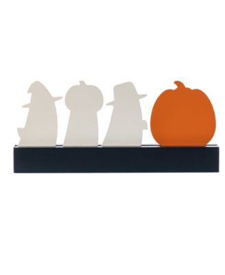 5.25" Halloween Wooden Trick or Treat Pumpkin Ghosts Table Decor